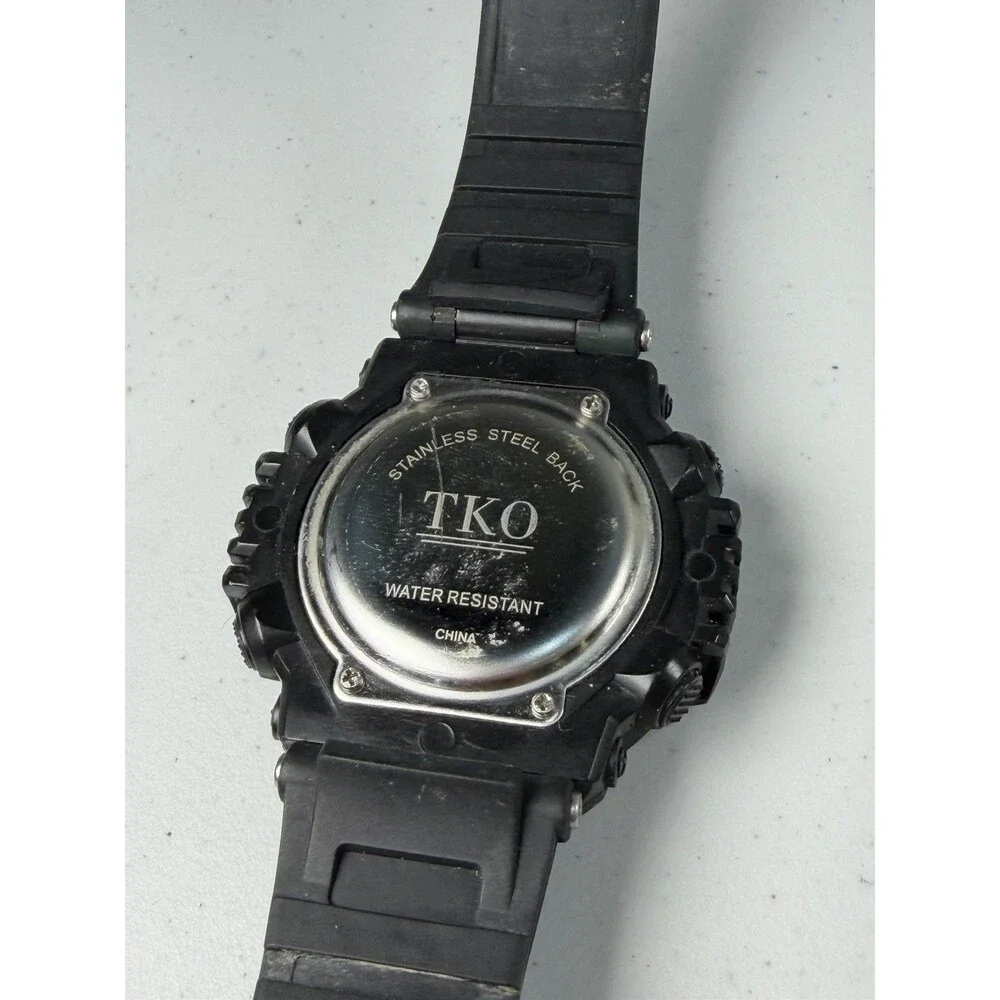 TKO 52mm Digital Sport Watch Camo Green Black Alarm Chronograph Working